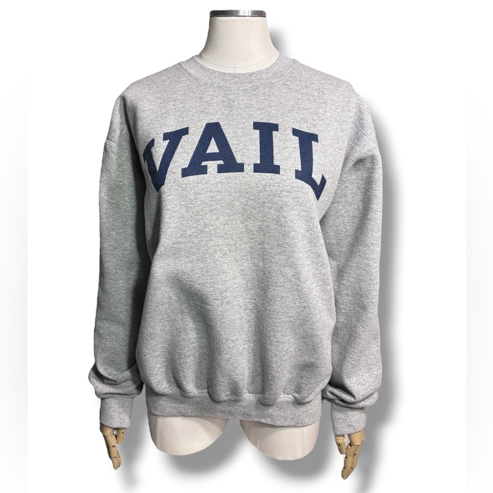 GILDAN Grey Crew Neck Heavy Blend Sweatshirt VAIL Souvenir VINTAGE